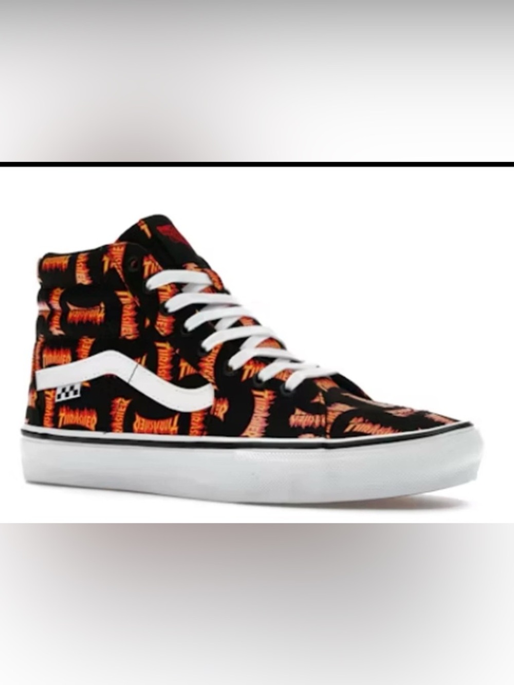VANS x Thrasher Sk8-Hi Black Multi Men’s Canvas Skate Sneakers Size 11.5